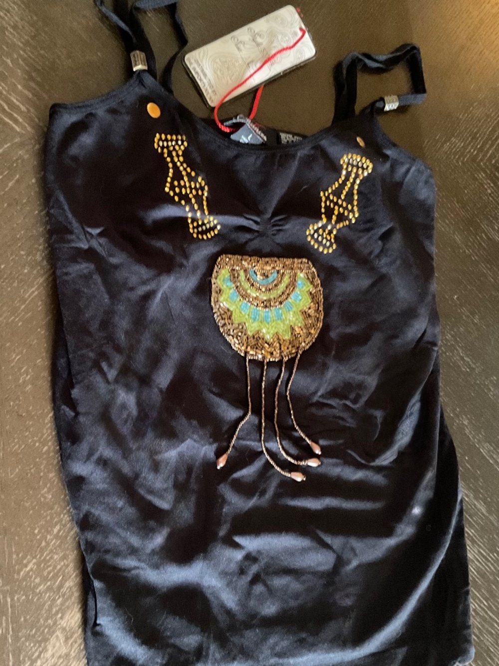 TANK TOP by ‘’CHANCES ‘’  WITH BEADING  SIZE LARGE